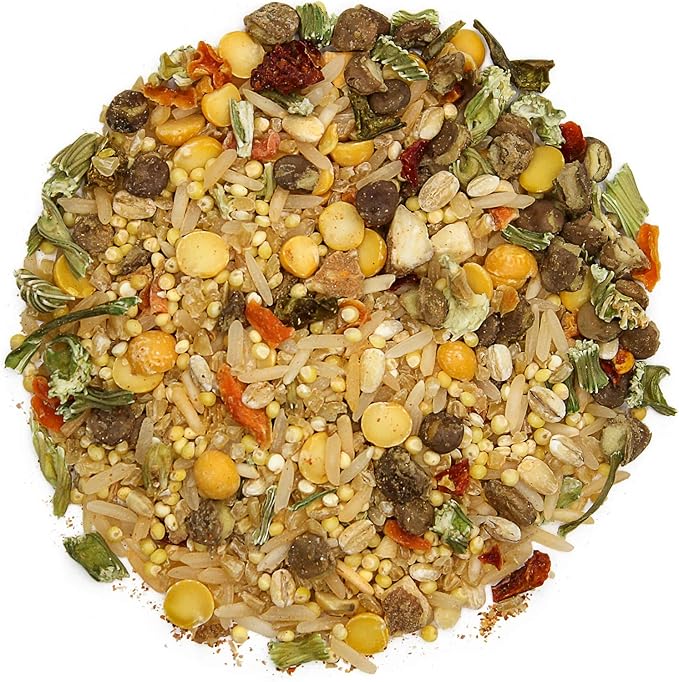 Bird Street Bistro Parrot Food for Parakeets & Cockatiels - Hearty Veggies - 20 oz - Cooks in 3-15 min, Natural Grains, Fruits & Vegetables - USA Made