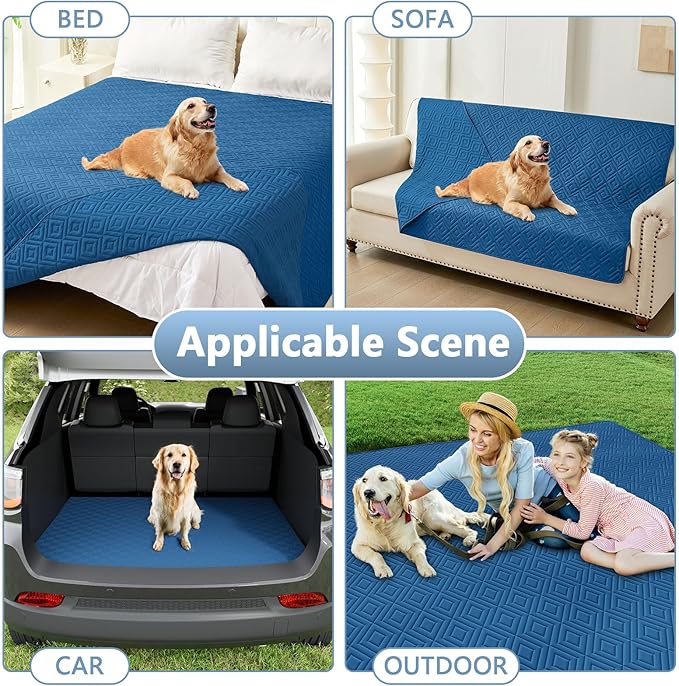 hyha Waterproof Dog Blanket, Soft Dog Bed Cover Pet Blankets, Waterproof Sofa Couch Cover for Dogs Washable, Reversible Pet Couch Covers for Sofa Furniture (52x82 Inch, Navy Blue/Navy Blue)