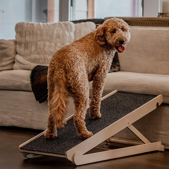 USA Made Adjustable Dog Ramp for All Dogs and Cats - Dog ramp for Couch or Bed with Paw Traction Mat - 40" Long and Adjustable from 14” to 24” - Rated for 200LBS - for Small and Big Dogs