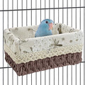 kathson Bird Nest Parrot House Birds Sleeping Bed Straw Weave All Season Hanging Hammock Bird Bed Snuggle Hut Birdcage Accessories for Parakeets Budgies Cockatiels Conures Quaker Parrot (Grey)