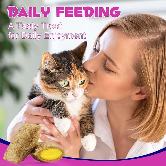 Cat Vitamins Treats, 15 in 1 Cat Multivitamin Chews Vitamins with Taurine, Omega-3s Fatty Acids, Prebiotics for Health, Bones, Joint, Skin & Coat, Digestion, Immune Support, (30 Day Supply)