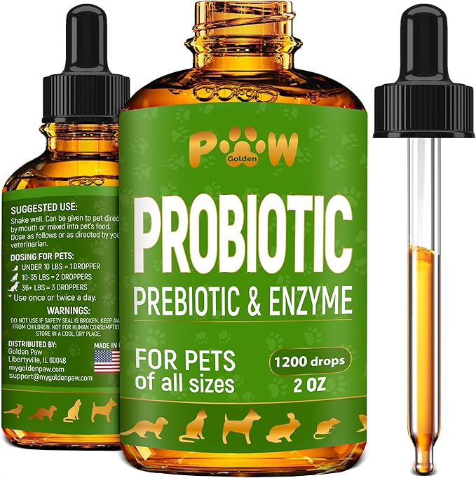 Liquid Probiotics for Dogs & Cats of All Ages | Dog Probiotics to Provide Digestion Balance | Prebiotic Blend for Harmonious Food Absorption | 3 Billion CFU | Herbal Flavor | 2 Oz