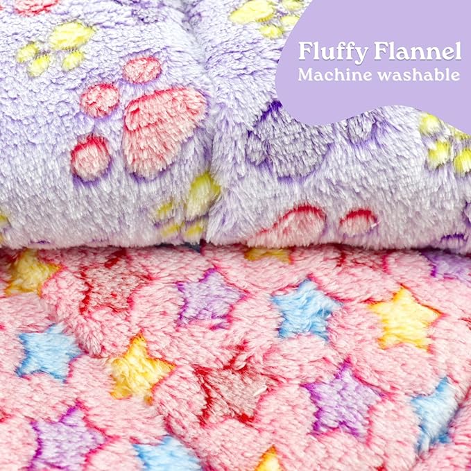 2 Pack Cat Blankets for Indoor Cats, Ultra Soft Reversible Mat, Fluffy Flannel Blanket for Small Dogs and Cats, Washable Pet Pad