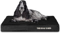 The Dog’s Bed Orthopedic Memory Foam Dog Bed Mattress, Plush Fabric, Grey with Blue Trim, Medium, 4-Inch