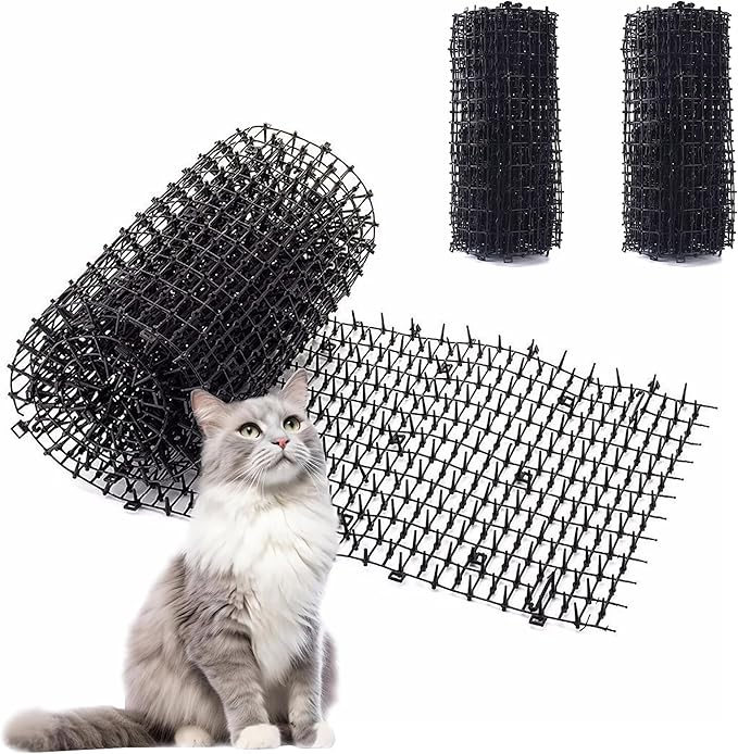 Toopify 13ft Scat Mat for Cats, Cat Scat Mat with Spikes Outdoor, Cat Spikes for Outside, Cat Deterrent Spikes (2 Pack 6.5ft)