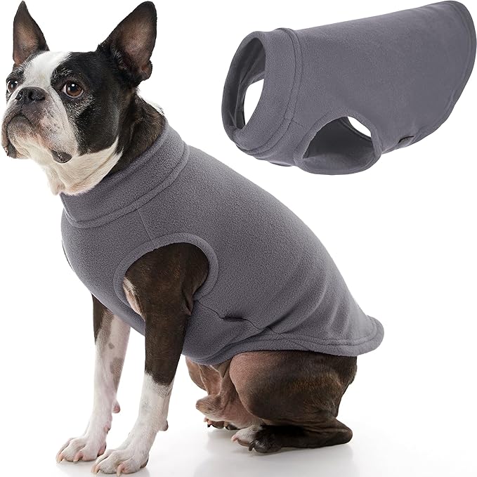 Gooby - Stretch Fleece Vest, Pullover Fleece Vest Jacket Sweater for Dogs, Gray, X-Large Length (16")