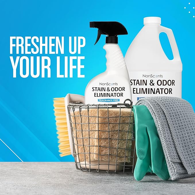 NonScents Stain & Odor Eliminator - Pet Odor & Stain Remover for Dog and Cat Urine - Fragrance Free (1 Gallon) (Pack of 2)