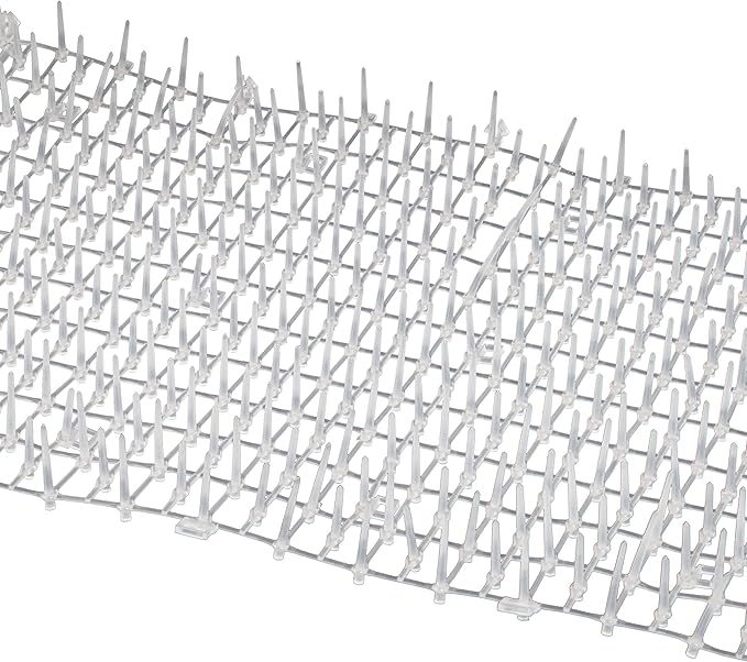 Tapix Cat Scat Mat Clear (8 ft.) with 6 Staples, Anti-cat Network with Spikes Digging Stopper - Cat Deterrent Mat for Indoor and Outdoor