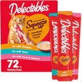 Delectables Squeeze Up Variety Pack, Creamy Squeezable Puree, Lickable Wet Cat Treats, Grain Free, No Added Fillers, No by-Products, No Added Preservatives, 0.5 Ounces Tube, 72 Tubes Total