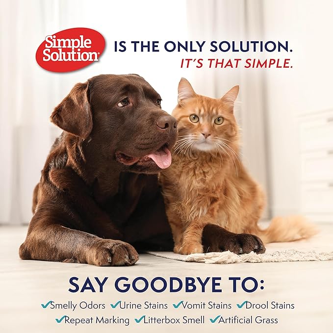 Simple Solution Hard Floor Pet Stain and Odor Remover, Dog Stain and Odor Eliminator Spray, Enzyme Cleaner, Pet Urine Remover for Hardwood Floors, Pee and Poop Destroyer, 1 Gallon