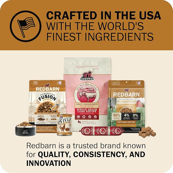 Redbarn Powerfood Fusion Air Dried Kibble Blend – Grain Free Sky Chicken Recipe – Made in USA Dry Dog Food for All Lifestages with Superfoods, Prebiotics, Postbiotics - 3.5lb Bag