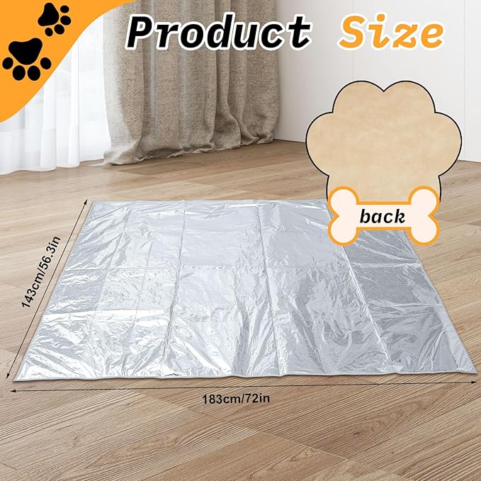 Kigley 2 Pcs Pet Deterrent Mat to Keep Dogs Off Couch, Non-Electric Cat & Dog Deterrent Mat Pain Free Couch Covers to Keep Pets Off Furniture Bed Indoor (72.05" × 56.30",Cream)