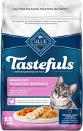 Blue Buffalo Tastefuls Natural Dry Food for Adult Cats, Sensitive Stomach, Chicken & Brown Rice Recipe, 15-lb Bag