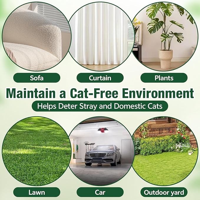 Cat Repellent Outdoor & Indoor, Cat Deterrent Outdoor Indoor, Natural Grapefruit Oil Keep Cats Out of Yard Permanently, Keep Cats Away from Garden, Furniture, and More, 10 PCS (Pack of 1)