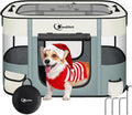 Dog Playpen,Cat Pet Puppy Pen,Portable Playpens for Dogs Indoor Outdoor Travel Camping Use,Foldable Dog Kennel Tent Crate for Rabbit Small Animals with Carrying Case (Grey, Large)