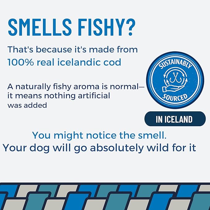 Momentum Carnivore Nutrition Diced Cod Bites Dog Treats – Single Ingredient Icelandic Cod Skin Chews | Natural Dental Support | High-Protein Fish | Healthy Dog & Cat Treats | 4 oz Bag
