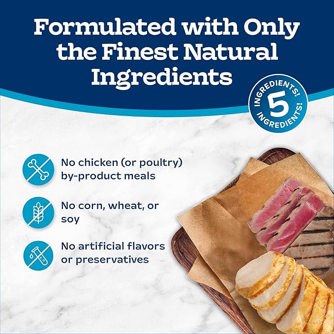 Blue Buffalo Tastefuls Mini Purées, Adult Cat Natural Single-Serving Snack, 4-Count Variety Pack Chicken and Tuna, 0.5 oz. (Pack of 1)