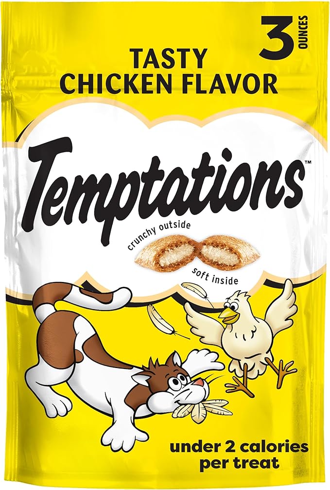 Temptations Cat Treats Classic Crunchy and Soft Cat Treats, Tasty Chicken Flavor, 3 oz. Pouch