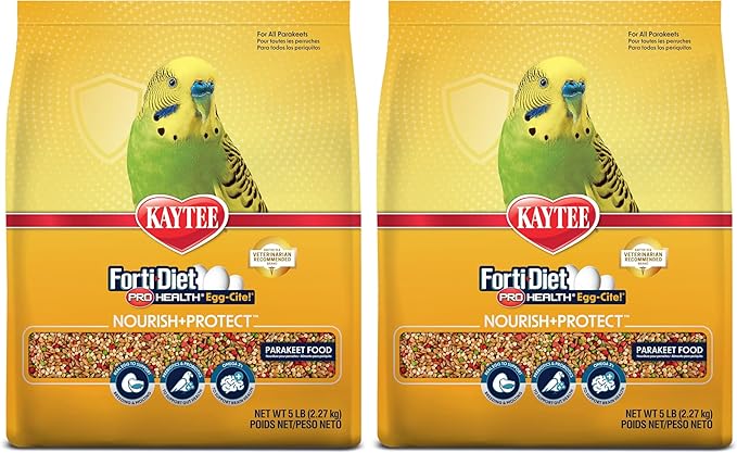 Kaytee Forti-Diet Pro Health Egg-Cite Nourish+Protect Parakeet,Supports Breeding and Molting,Nutrition Backed by Science,Digestive Health,5 pounds,(Pack of 2)