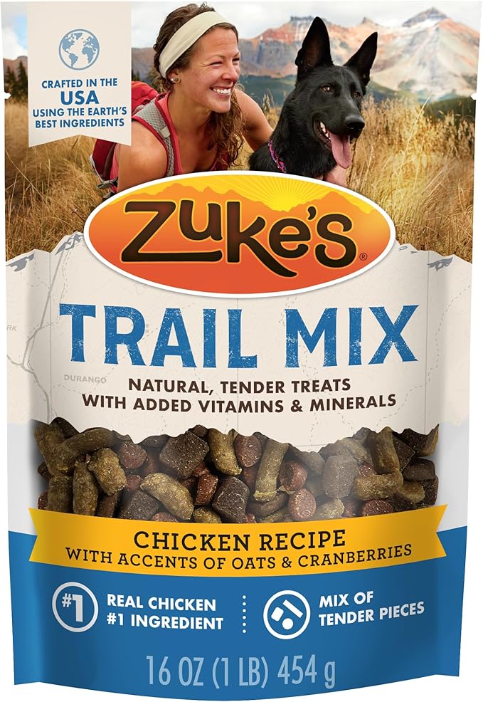 Zuke’s Trail Mix Pet Treats for Dogs, Soft Dog Treats with Real Chicken Recipe - 16 oz. Pouch