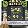 Googipet Dog Allergy Chews, Seasonal Dog Allergy Relief & Itchy Skin Relief, Skin & Coat Supplement +Bee Pollen, Colostrum, Coconut Oil, Probiotics, & Omega 3 Fish Oil for Dogs