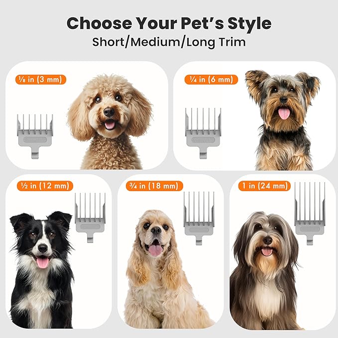 Neakasa P1 Pro Dog Grooming Vacuum Kit, 6-in-1 Pet Hair Grooming with Clippers and Vacuum, 9000Pa Suction, Low Noise, 1L Dust Cup for Home Shedding & Trimming