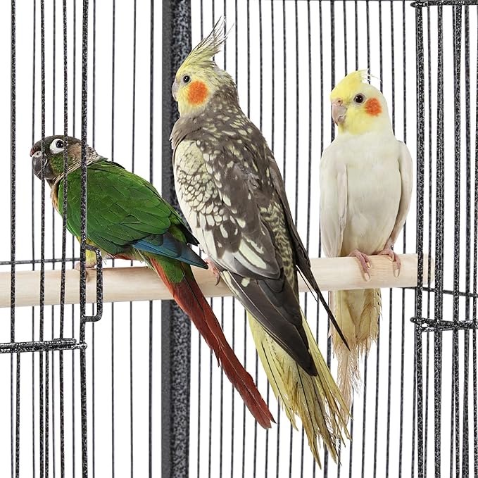 Topeakmart 40'' Height Metal Parakeet Cage Cockatiel Cage Medium Small Parrot Cage w/Rolling Stand for Small Parrots Birds