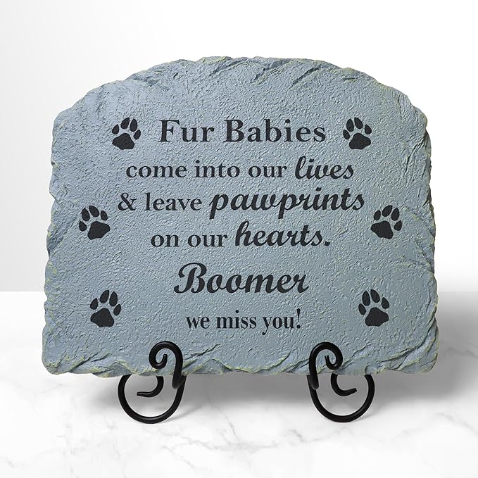 Let's Make Memories Personalized Pet Memorial Marker - Dog - Resin Sympathy Garden Stone