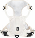 TUG Dog Harness with 2 Leash Connection Points | Adjustable, Padded, Lightweight | Handle on Back | No-Pull Front Clip (Small, Cream)