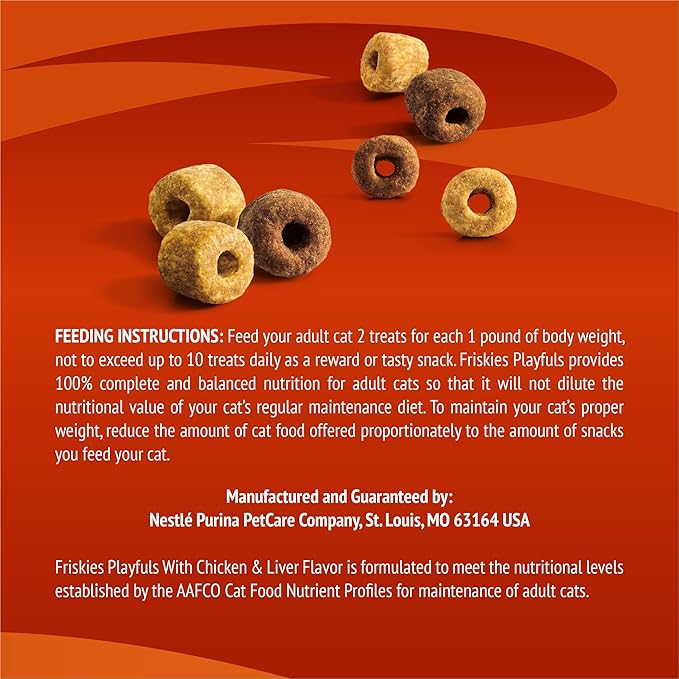 Purina Friskies Playfuls With Chicken and Liver Flavor Cat Treats - (Pack of 6) 6 oz. Pouches
