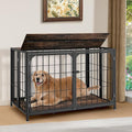Himix Dog Crate Furniture, XL Dog Kennel Indoor for Large Medium Dogs, Wood Dog Crate Table with Sturdy Metal, Heavy Duty Dog Kennel Furniture 40.15''x 25''x 27.56'' (Rustic Brown)