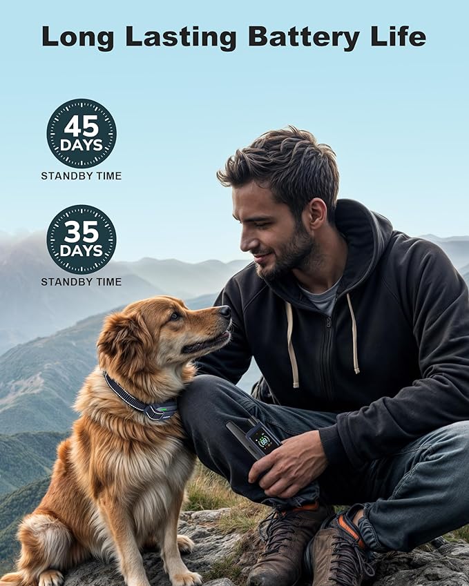 Jugbow Shock Collar for Dogs - 4200FT Training Collar with Remote Control, Beep/Shock/Vibration, Rechargeable Waterproof E-Collar for Small Medium Large Dogs (Dark Blue)