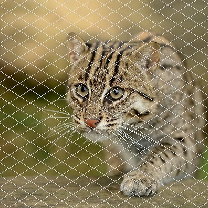 Cat Netting for Balcony, Cat Netting Anti-Fall Mesh Fence, Anti Bird Netting for Garden/Balcony, Transparent Nylon Pet Mesh Fence for Dogs & Cat, Pet Safety Net for Balcony/Stairs/Window