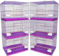 Lot of 6 Aviary Breeding Bird Finch Parakeet Aviary Canary Lovebird Budgie Flight Cage 24"x16"x16"H (Lavender)