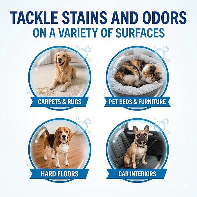 No-Rinse Dog Paw Cleaner & Pet Cleaning Spray for Dogs & Cats – Cleans Coat, Eyes & Ears, Hot Spot – Daily Cleaner for Pet Messes, Stains & Pet Odor Remover – No Harmful Chemicals (16 fl oz)