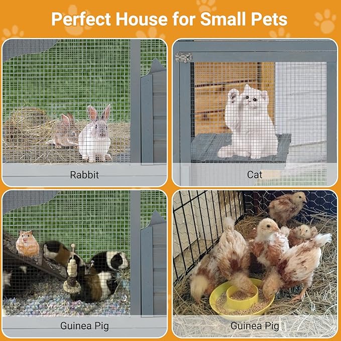 Cat Patio Enclosure, 69" Large Indoor Outdoor Catio Cage with Waterproof Roof, Lockable Wheels, Resting Cabin & Platforms for Multi-Cat Families, Weatherproof Catios