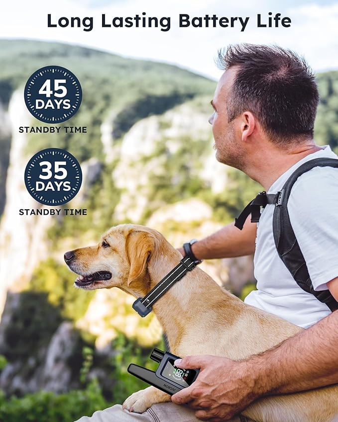 Jugbow Shock Collar for 2 Dogs - 4200FT Dog Training Collar with Remote IPX7 Waterproof Electric Collar with 4 Training Modes, Security Lock E-Collar for Large Medium Small Breeds(Navy Blue)