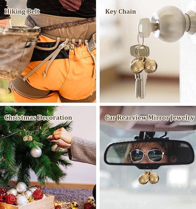 4Pcs Bell for Cat Dog Collar, Extra Loud Jingle Pet Bell for Cat Dog Bells to Go Outside Tracking Perfect for Safety & Identification, Copper 1.5 Inch