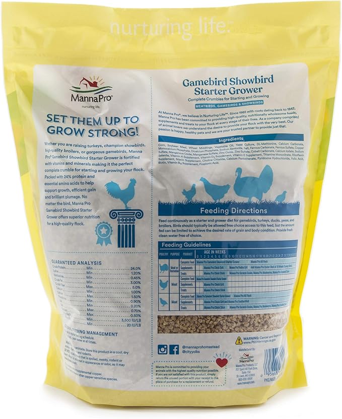 Manna Pro Gamebird Showbird Crumbles|Formulated for Birds with Vitamins & Minerals|5 Pounds (Pack of 2)