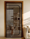 BFNN Cat Screen Door, Extra Tall Cat-Proof Mesh Gate, Fit Door Size 36'' x 82'', Anti Scratch Mesh with Zipper Closure, for Living Room, Kitchen, Bedroom (Black)
