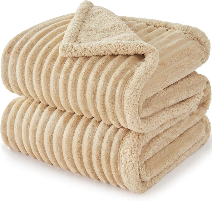 Waterproof Dog Blanket for Large Dogs, Washable Soft Puppy Cat Blanket Flannel Cotton Velour for Sofa Couch Protector, Comfort & Security Reversible Bed Protection for Pet, 40"X50", Khaki