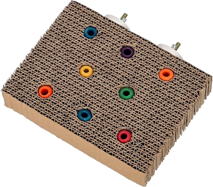 Super Bird Creations SB1217 Cardboard Treat Block - Interactive Chewing and Foraging Bird Toy for Medium Birds - Medium Conures, Parrots, Ringnecks - Encourages Exploration and Physical Exercise