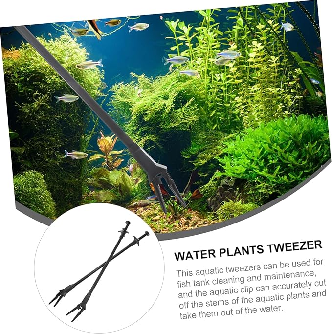 2pcs Aquatic Plant Tweezers Fish Tank Cleaning Tongs for Easy Maintenance Water Plants Tool Non-damaging Design for Aquariums