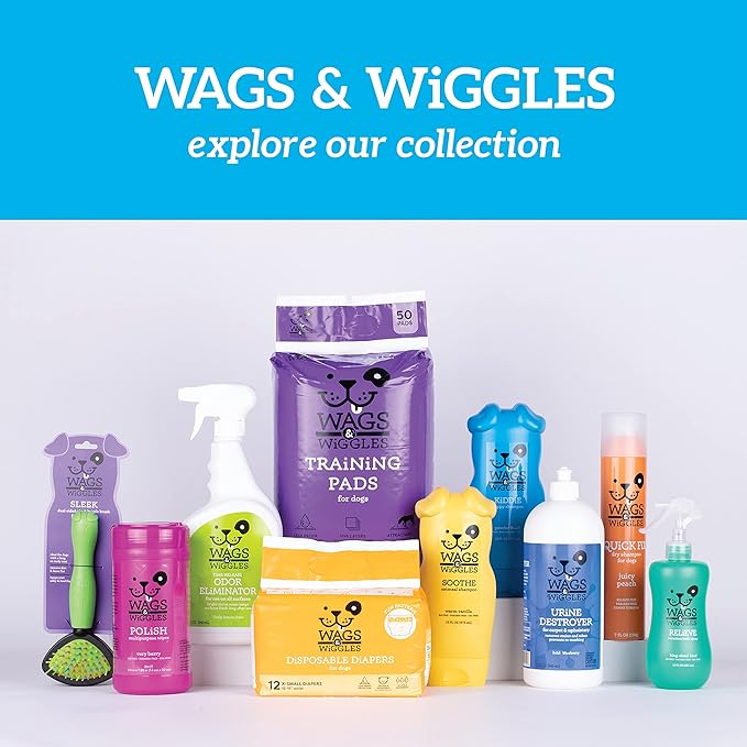 Wags & Wiggles Freshen Deodorizing Wipes for Dogs, Fresh Strawberry Scent - Dog Wipes Eliminate Odors - Easy and Convenient Way to Freshen Your Pet Without A Bath, 100 Count