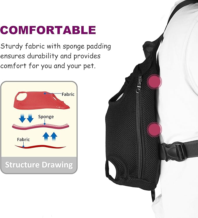 GEEPET Legs Out Front-Facing Dog Carrier Hands-Free Adjustable Pet Backpack Carrier for Walking Hiking Bike and Motorcycle (Small)