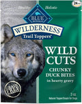 Blue Buffalo Wilderness Trail Toppers Wild Cuts Natural High-Protein Dog Wet Food, Duck Bites in Hearty Gravy, 3-oz Pouch, 24 Count