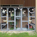 Aivituvin Catio Outdoor Cat Enclosure Window Large Cat Patio 3 Tiers with 6 Platforms and 2 Scratching Posts for Cats House 104" L