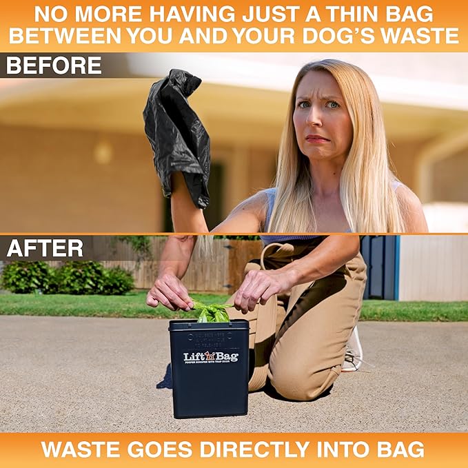 Neater Pet Brands Lift N’ Bag 2.0 Dog Pooper Scooper with Bag Attachment for Small to Large Dogs, New & Improved Design, 60 Refill Bags, Heavy Duty Dog Poop Scooper for Yard & Walks, One-Hand Use