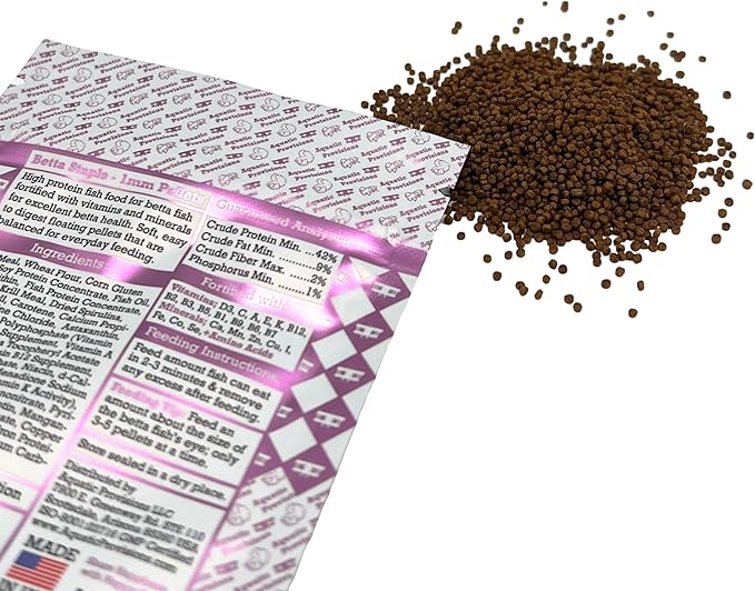 Betta Staple Fish Food, 0.88 oz (25g) Floating 1mm High Protein Pellets
