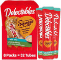 Delectables Squeeze Up Creamy Squeezable Puree, Lickable Wet Cat Treats, Grain Free, No Added Fillers, No by-Products, No Added Preservatives, 0.5 Ounces Tube Tuna with Catnip, 32 Tubes Total
